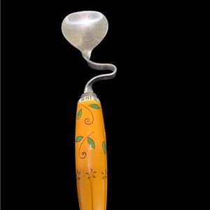 Honey Spoon Jasmine by MSC Yellow Ceramic Hooked Painted Handle Tea Cup Rest